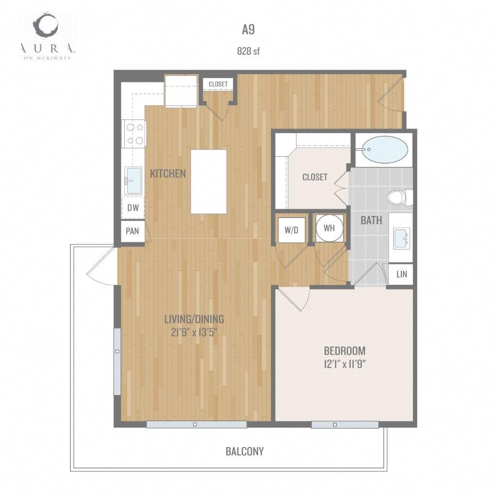Aura On Mckinney Apartments A9 Floor Plan Aura On Mckinney Apartments A9 Floor Plan